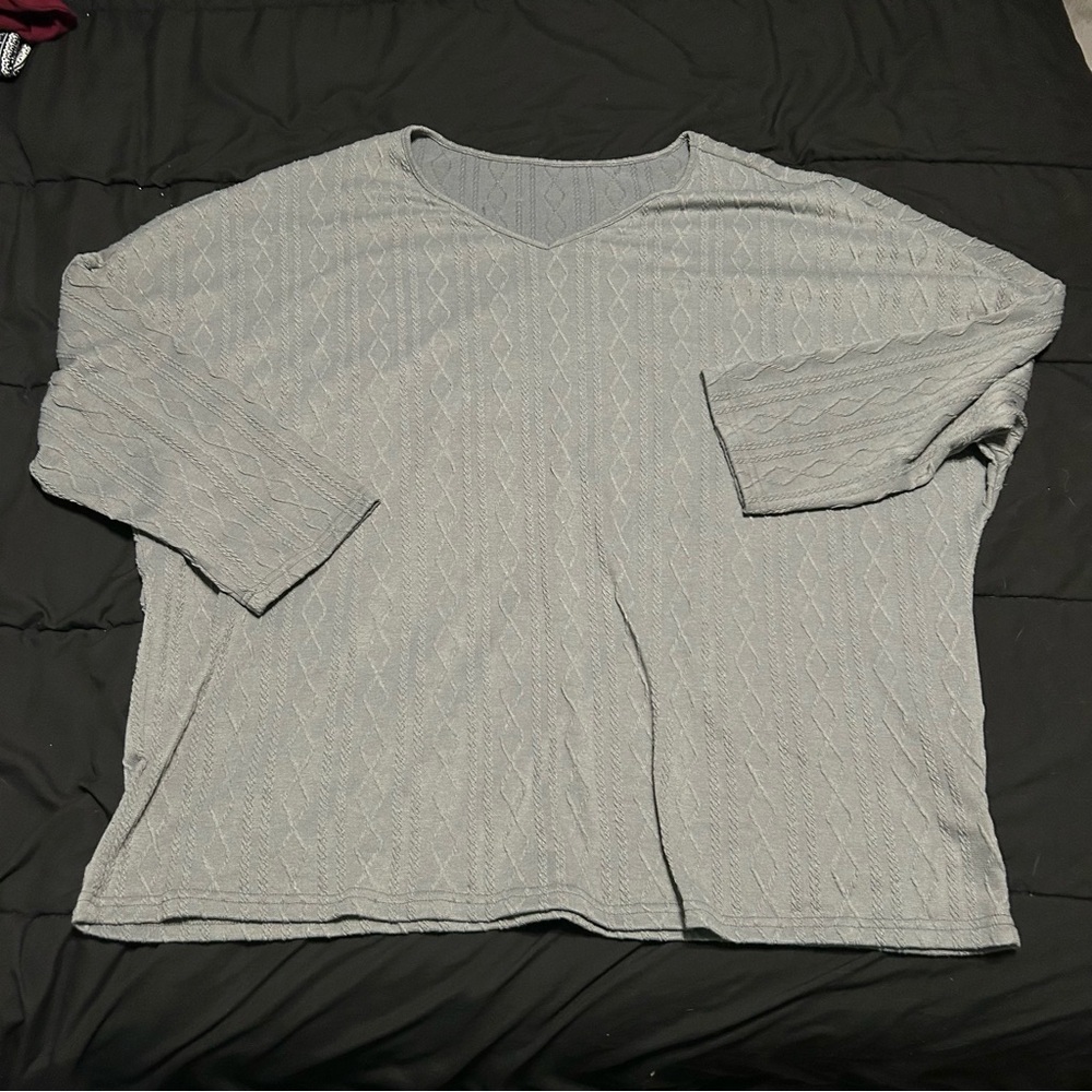 Gray V-Neck Sweater